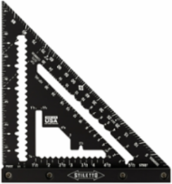7 Inch Carpenter Square, Aluminum, Graduations 1/8 Inch, Anti-Glare Finish