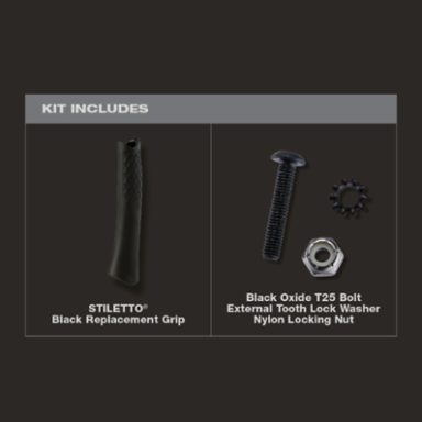 STILETTO Black Replacement Grip, 9 Inch Length, Santoprene Material, Fits TIBONETM & TRIMBONETM