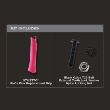 STILETTO Hi-Vis Pink Replacement Grip, 9 Inch Length, 0.98 Inch Max Handle Diameter