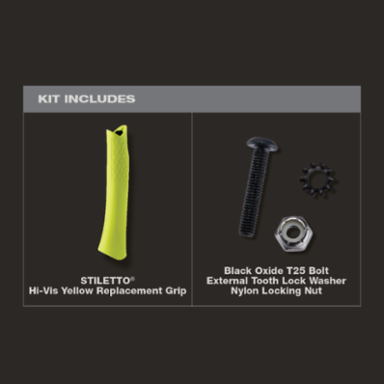 STILETTO  Hi-Vis Yellow Replacement Grip, 9 Inch Length, Santoprene Material