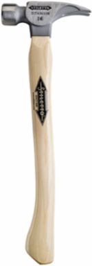 16 oz Titanium Milled Face Hammer with 18 in. Curved Hickory Handle