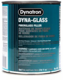 Dyna-Glass Short Strand Body Filler, Polyester Resin, 1 Quart, Waterproof, 12 per Case