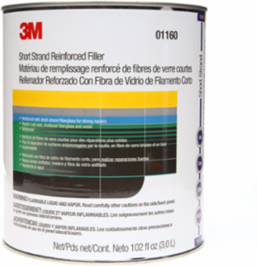 3M™ Short Strand Reinforced Filler 01160, 1 gal, 4/Case