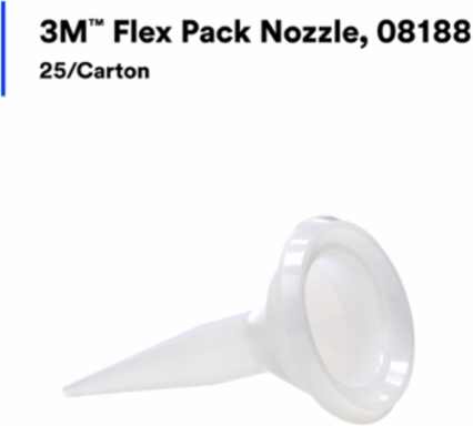 3M™ Flex Pack Nozzle 08188, 25/Carton, 6 Cartons/Case