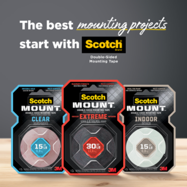 Scotch-Mount™ Indoor Double-Sided Mounting Tape 110H-DC-EF, 0.5 in x 80 in (1.27 cm x 2 m)