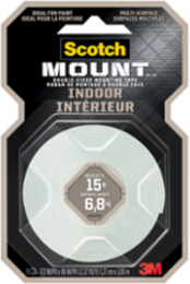 Scotch-Mount™ Indoor Double-Sided Mounting Tape 110H-DC-EF, 0.5 in x 80 in (1.27 cm x 2 m)