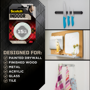 Scotch-Mount™ Indoor Double-Sided Mounting Tape Mega Roll 110H-LONGDC-EF, 0.75 in x 350 in (1.9 cm x 8.89 m)