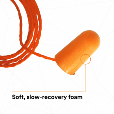 3M™ Foam Earplugs 1110, Corded, 500 Pair/Case