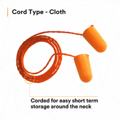 3M™ Foam Earplugs 1110, Corded, 500 Pair/Case