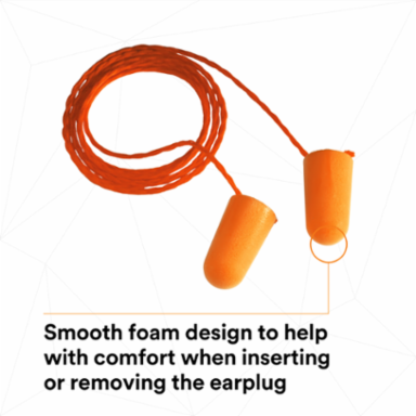 3M™ Foam Earplugs 1110, Corded, 500 Pair/Case