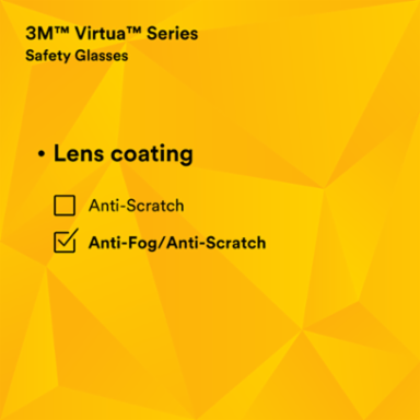 3M™ Virtua™ Protective Eyewear 11329-00000-20 Clear Anti-Fog Lens, Clear Temple 20 EA/Case