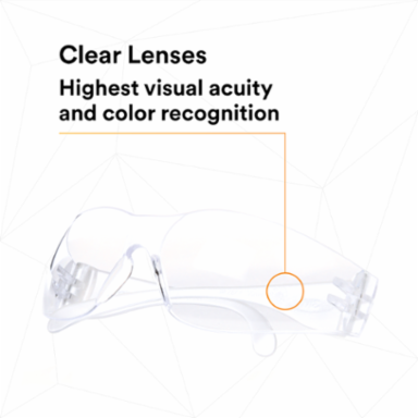 3M™ Virtua™ Protective Eyewear 11329-00000-20 Clear Anti-Fog Lens, Clear Temple 20 EA/Case