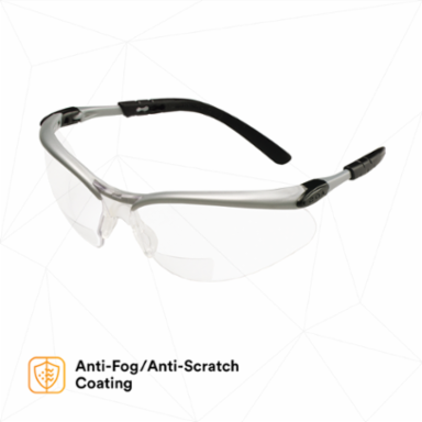 3M™ BX™ Reader Protective Eyewear 11374-00000-20, Clear Lens, Silver Frame, +1.5 Diopter, 20 ea/Case