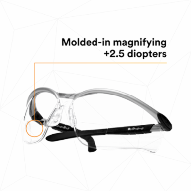 3M™ BX™ Reader Protective Eyewear 11376-00000-20, Clear Lens, Silver Frame, +2.5 Diopter, 20 ea/Case