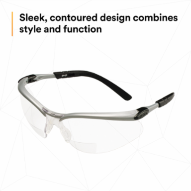 3M™ BX™ Reader Protective Eyewear 11376-00000-20, Clear Lens, Silver Frame, +2.5 Diopter, 20 ea/Case