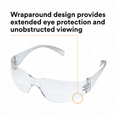 3M™ Virtua™ Reader Protective Eyewear 11514-00000-20 Clear Anti-Fog Lens, Clear Temple, +2.0 Diopter 20 EA/Case
