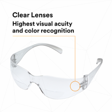 3M™ Virtua™ Reader Protective Eyewear 11514-00000-20 Clear Anti-Fog Lens, Clear Temple, +2.0 Diopter 20 EA/Case