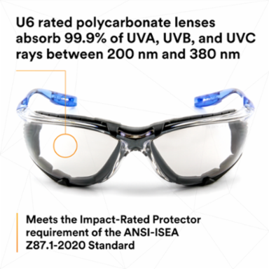 3M™ Virtua™ CCS Protective Eyewear 11874-00000-20, with Foam Gasket, I/O Mir Anti-Fog Lens, 20 EA/Case