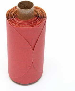 3M Red Abrasive PSA Disc, 01602, 5 in, P400 grade, 100 discs per roll, 6 rolls per case