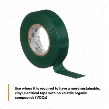 LEX GENERAL USE VINYL ELECTRICAL TAPE 165, GREEN, 19 MM X 18 M (3/4 IN X 60 FT), 0.15 MM (6 MIL)