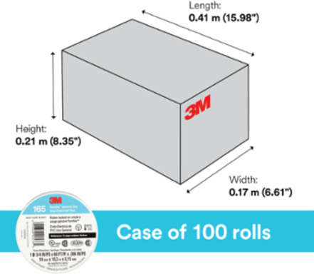 LEX GENERAL USE VINYL ELECTRICAL TAPE 165, WHITE, 19 MM X 18 M (3/4 IN X 60 FT), 0.15 MM (6 MIL)