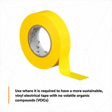 LEX GENERAL USE VINYL ELECTRICAL TAPE 165, YELLOW, 19 MM X 18 M (3/4 IN X 60 FT), 0.15 MM (6 MIL)