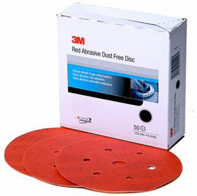 3M Red Abrasive Hookit Disc, 01678, 8 in, 40 grade, 25 discs per carton, 5 cartons per case