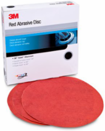 3M Red Abrasive Hookit Disc, 01678, 8 in, 40 grade, 25 discs per carton, 5 cartons per case