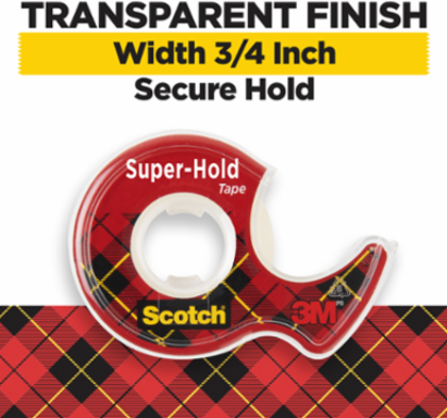 Scotch® Super-Hold Tape, 198-ESF, 3/4 in x 650 in (19 mm x 16.5 m)