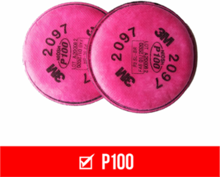 3M™ Performance P100 Particulate + Odor Filters, 2097P1-DC, 1 pair/pack, 6 packs/case