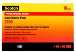 Scotch Vinyl Mastic Pad, 3-1/4 Inch x 4-1/2 Inch, 125 mil, 600V, 10 Pads/Carton