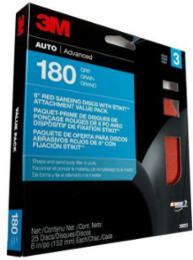 Red Sanding Discs 6 Inch Stikit Attachment Value Pack, 180 Grit, 100 Discs Total