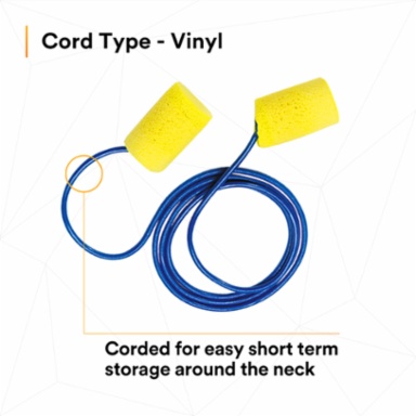 3M™ E-A-R™ Classic™ Earplugs 311-1101, Corded, Poly Bag, 2000 Pair/Case