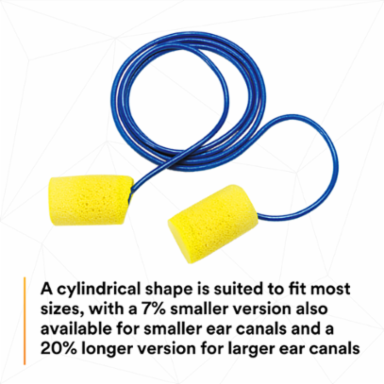 3M™ E-A-R™ Classic™ Earplugs 311-1101, Corded, Poly Bag, 2000 Pair/Case