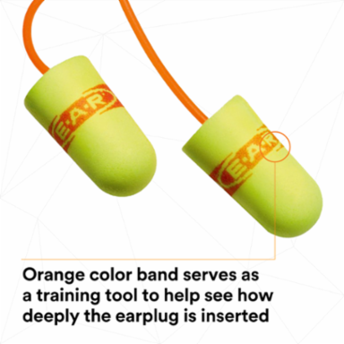3M™ E-A-Rsoft™ SuperFit™ Earplugs 311-1254, Corded, Poly Bag, Regular Size, 2000 Pair/Case