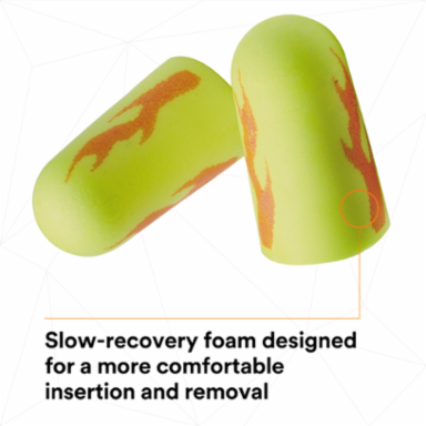 3M™ E-A-Rsoft™ Yellow Neon Blasts™ Earplugs 312-1252, Uncorded, Poly Bag, Regular Size, 2000 Pair/Case