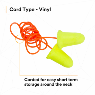 3M™ E-A-Rsoft™ FX™ Earplugs 312-1260, Corded, Poly Bag, 2000 Pair/Case
