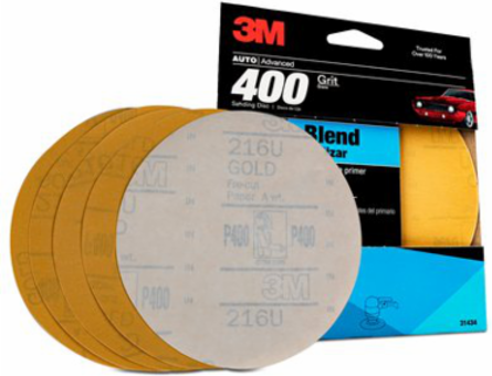 Sanding Disc, 6 Inch, 400 Grit, Aluminum Oxide, Stikit Attachment, 20 Discs per Case