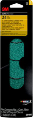 3M Green Corps Sanding Disc with Stikit Attachment, 31547, 6 in, 40 grit, 5 discs per pack, 20 packs per case