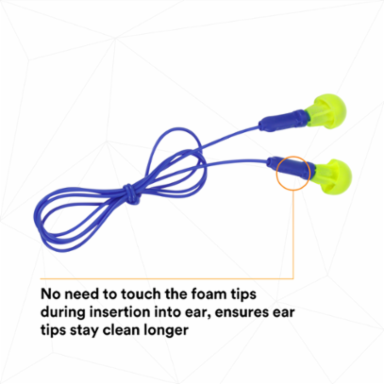3M™ E-A-R™ Push-Ins™ Earplugs 318-1001, Corded, Poly Bag, 400 Pair/Case
