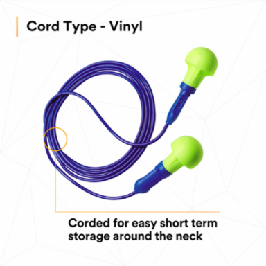 3M™ E-A-R™ Push-Ins™ Earplugs 318-1001, Corded, Poly Bag, 400 Pair/Case