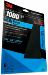 3M Wetordry Sandpaper, 32021, 1000 Grit, 9 inch x 11 inch, 5 per pack, 20 per case