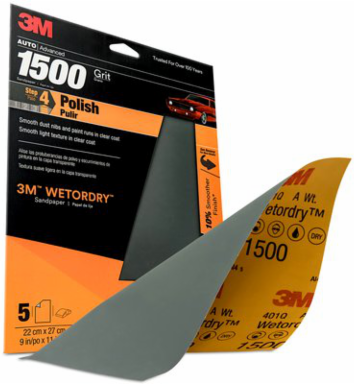3M Wetordry Sandpaper, 32023, 1500 Grit, 9 inch x 11 inch