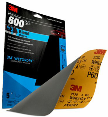 3M WetordrySandpaper, 32036, 600 Grit, 9 inch x 11 inch