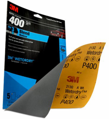 3M Wetordry Sandpaper, 32038, 400 Grit, 9 inch x 11 inch