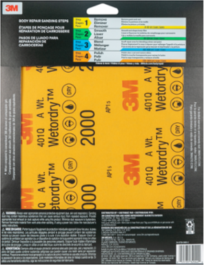 3M™ Wetordry™ Sandpaper, 32044, 2000 Grit, 9 in x 11 in, 5 per pack, 20 per case