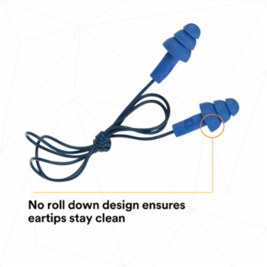 3M™ E-A-R™ UltraFit™ Earplugs 340-4007, Metal Detectable, Corded, Poly Bag, 400 Pair/Case