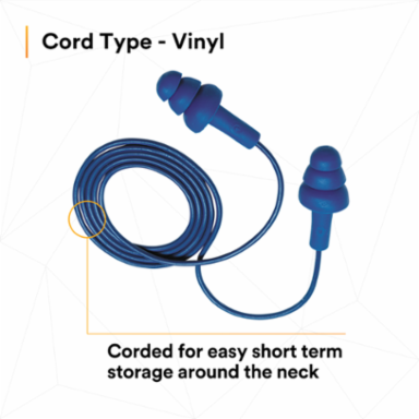 3M™ E-A-R™ UltraFit™ Earplugs 340-4007, Metal Detectable, Corded, Poly Bag, 400 Pair/Case