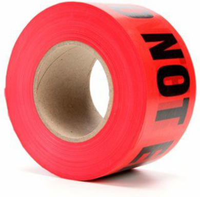 Scotch Barricade Tape, 3 Inch x 1000 Ft, Red, 2 mil Thick, 8 Rolls/Case