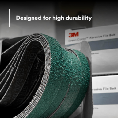 3M™ Green Corps™ Abrasive File Belt 36518, 80 Grit, 1/2 in x 18 in (12.7 mm x 457.2 mm), 20 Belts/Carton, 5 Cartons/Case